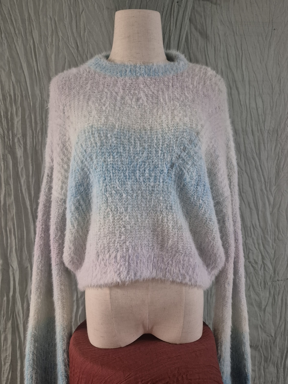 New With Tags Wild Fable Pastel Ombre Fuzzy Crew Sweater